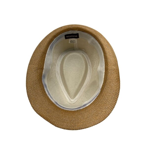 Westend Mens Natural Straw Fedora With Black Band - Picture 10 of 11